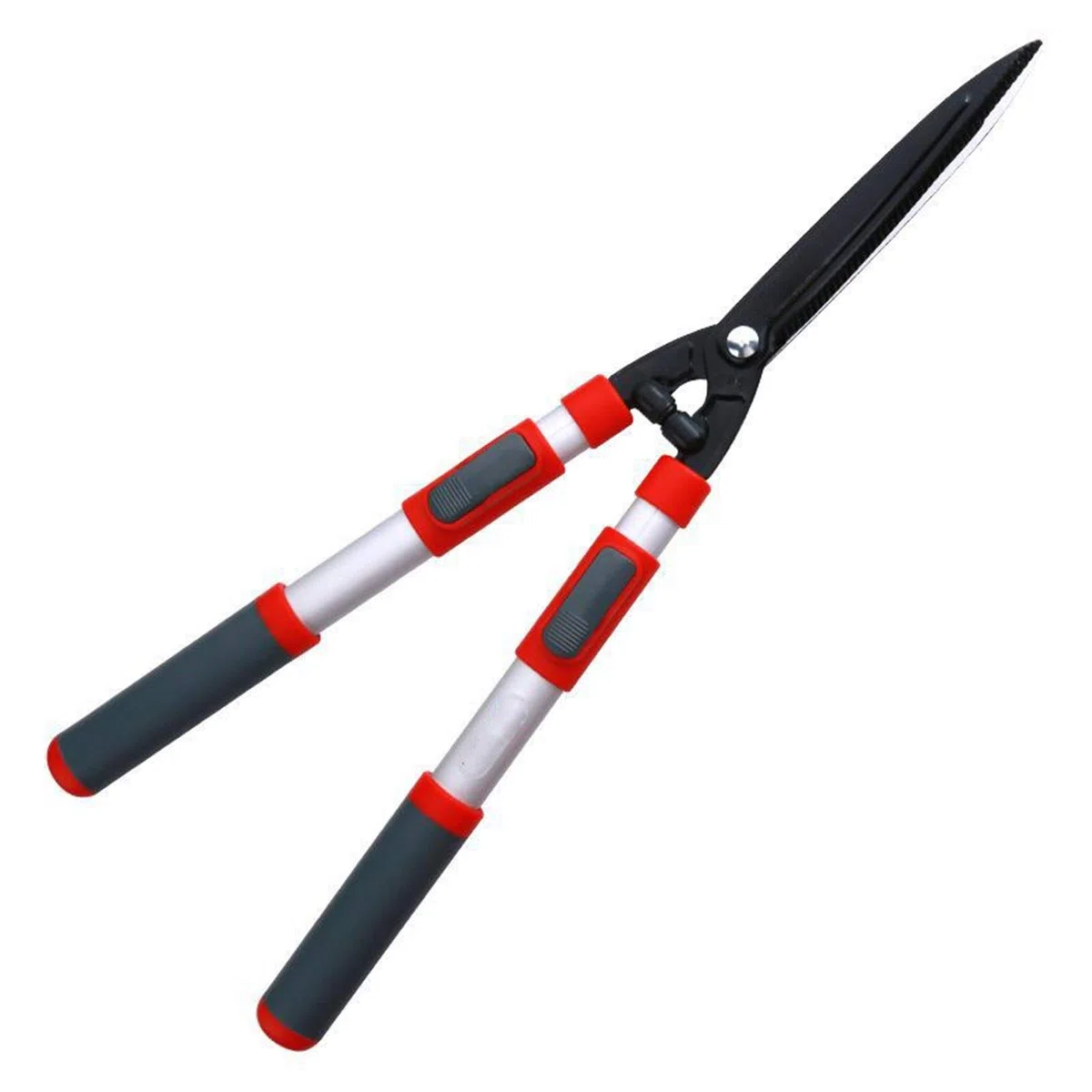Cesoie da giardino con manico lungo, forbici per siepi, utensile per potare arbusti di bosso, forbici ergonomiche con acciaio Sk-5, lama seghettata, impugnatura in gomma, utensile da giardinaggio
