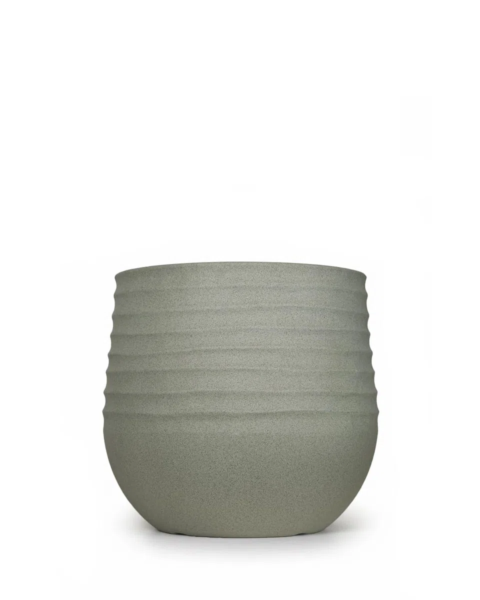Mazovia Vaso fiori, per terrazza, balcone e casa, fioriera da esterno, 40x40x37 cm TERRA M resina di alta qualità, resistente ai raggi UV e al gelo, impermeabile, Grigio, effetto cemento, 1 pz.
