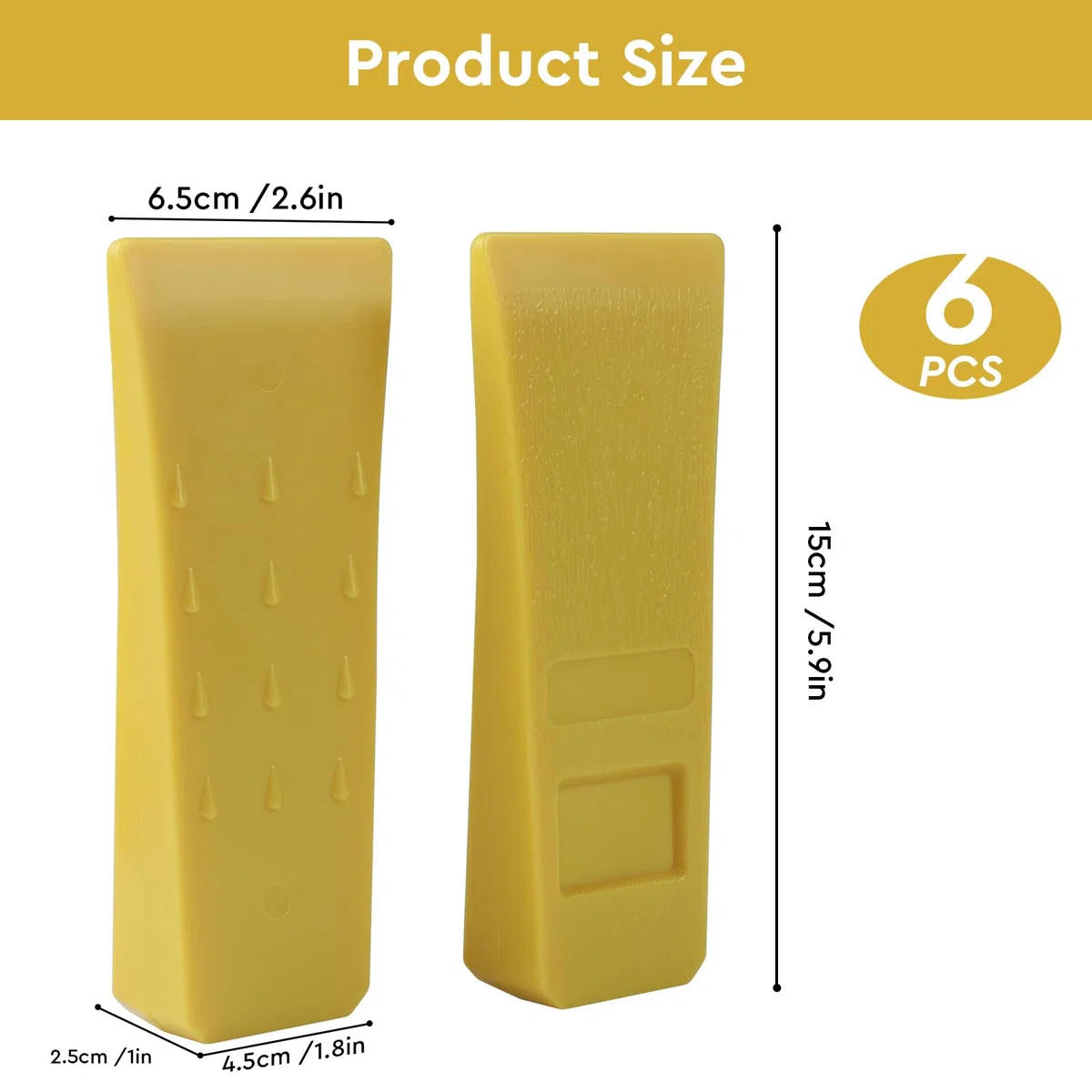 SWAWIS 6 Pezzi Cunei di Abbattimento, 15.2*6.6*2.5cm Cuneo per il Taglio dei Tronchi, Cuneo d'Abbattimento Giallo, Cuneo Spaccalegna per l'Abbattimento Controllato Degli Alberi