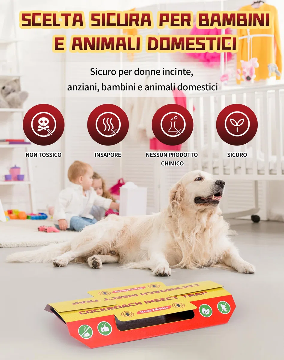 30 Pezzi Trappole Scarafaggi e Blatte Trappola per Eliminare Scarafaggio Atossico e Insapore Anti Blatte per Casa, Cucina, Bagno, Soggiorno, Armadio, Ufficio, Proteggere Bambini e Animali Domestici