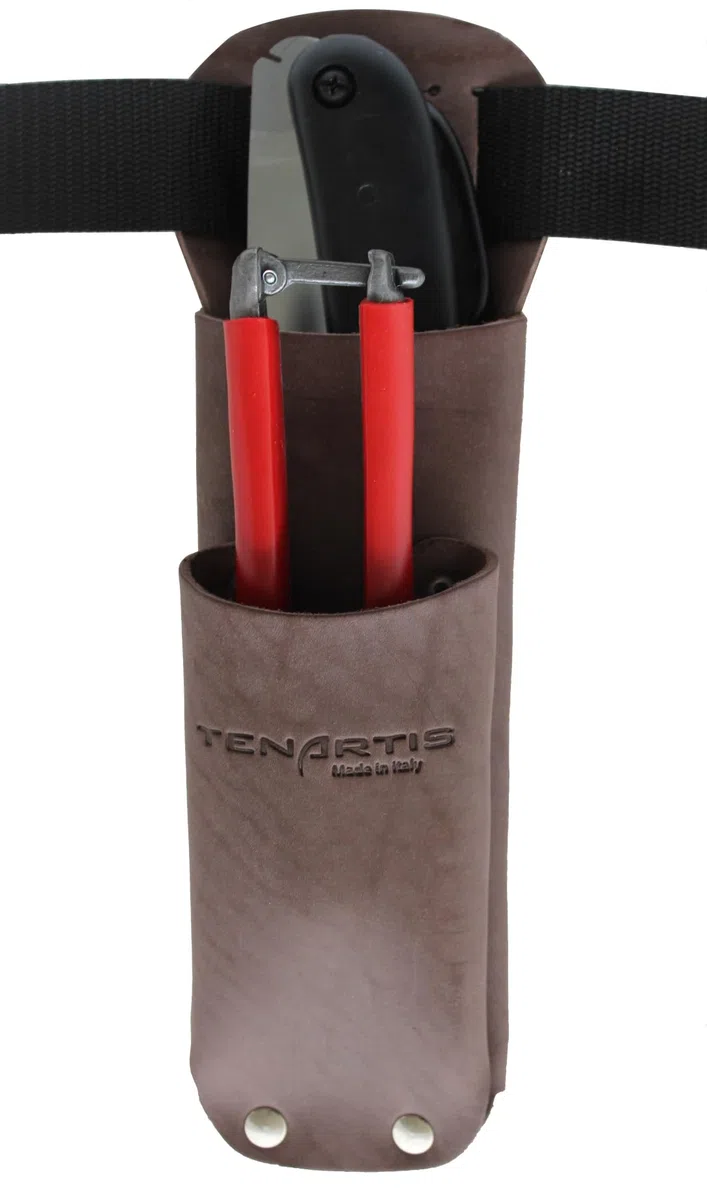 Fodero in Pelle per Forbici e Seghetto da Potatura con Cintura - Tenartis Made in Italy