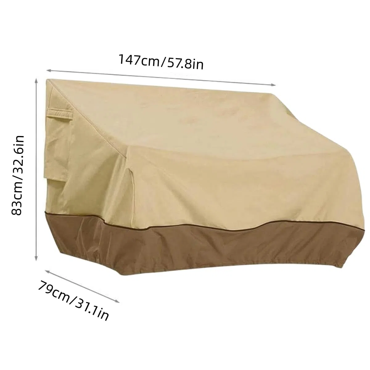Copertura esterna impermeabile, rivestimento per divano esterno, Oxford 210D impermeabile per mobili da giardino o terrazza, copertura di protezione per giardino (147x83x79CM)