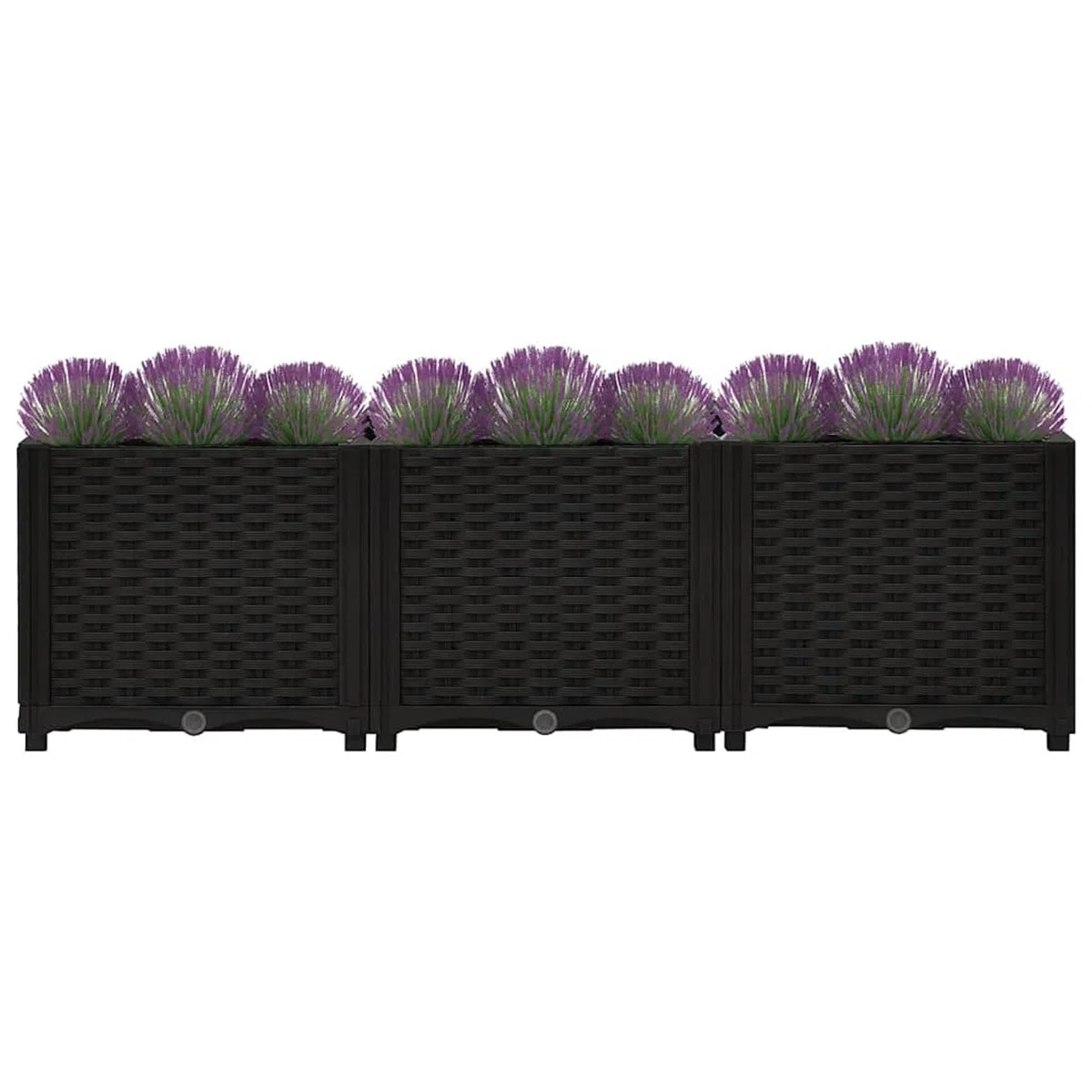 Gecheer Letto Rialzato, Fioriera in Polipropilene 120x40x38 cm per Giardino, Aiuola Rialzata con Ampio Spazio per Piante, Fiori, Orto Domestico, Facile da Montare, Design Elegante Nero