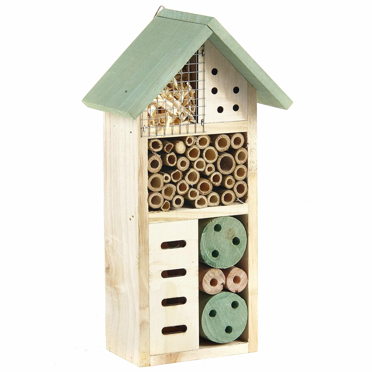 Pet Ting - Casetta in Legno per Insetti e api, in Legno Naturale, da Giardino, 26 cm