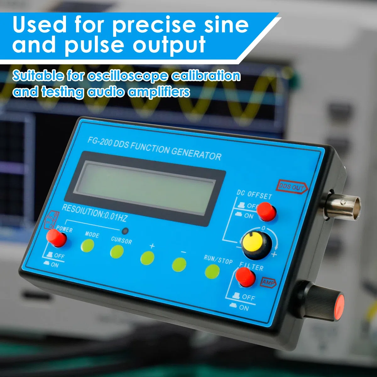 FG-200 DDS Generatore di Funzione 1-500kHz USB Ultra Precisione Stabilità 140 x 80 x 26 mm Generatore di Frequenza con Generatore di Onde Schumann Generatore di Segnale Generatore di Funzione