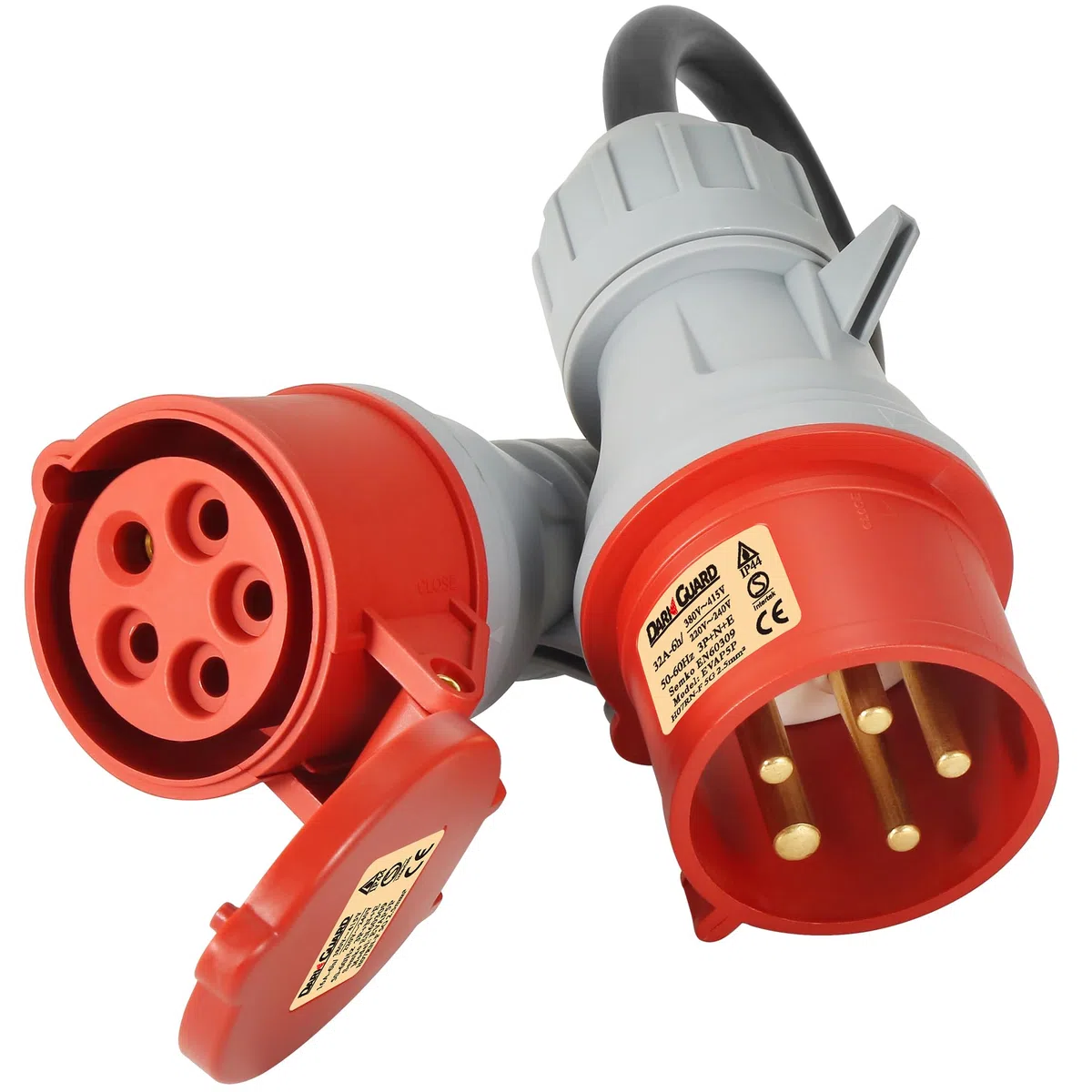 Adattatore CEE da 32A a 16A 5 Poli per Caricatore EV, 400V Adattatore ad Alta Corrente 32A Maschio a 16A Femmina 5 Pin, Cavo CEE H07RN-F 5G 2.5mm² EN60309