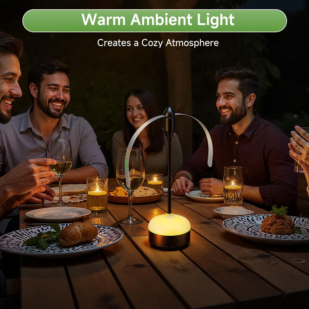 PKBD 2 Pezzi Scacciamosche da Tavolo con LED Bianco Caldo e Pale Morbide | Ventilatore Anti Mosche da Interno Portatile a Batteria, Ideale per Cucina, Terrazza, Campeggio, Nero
