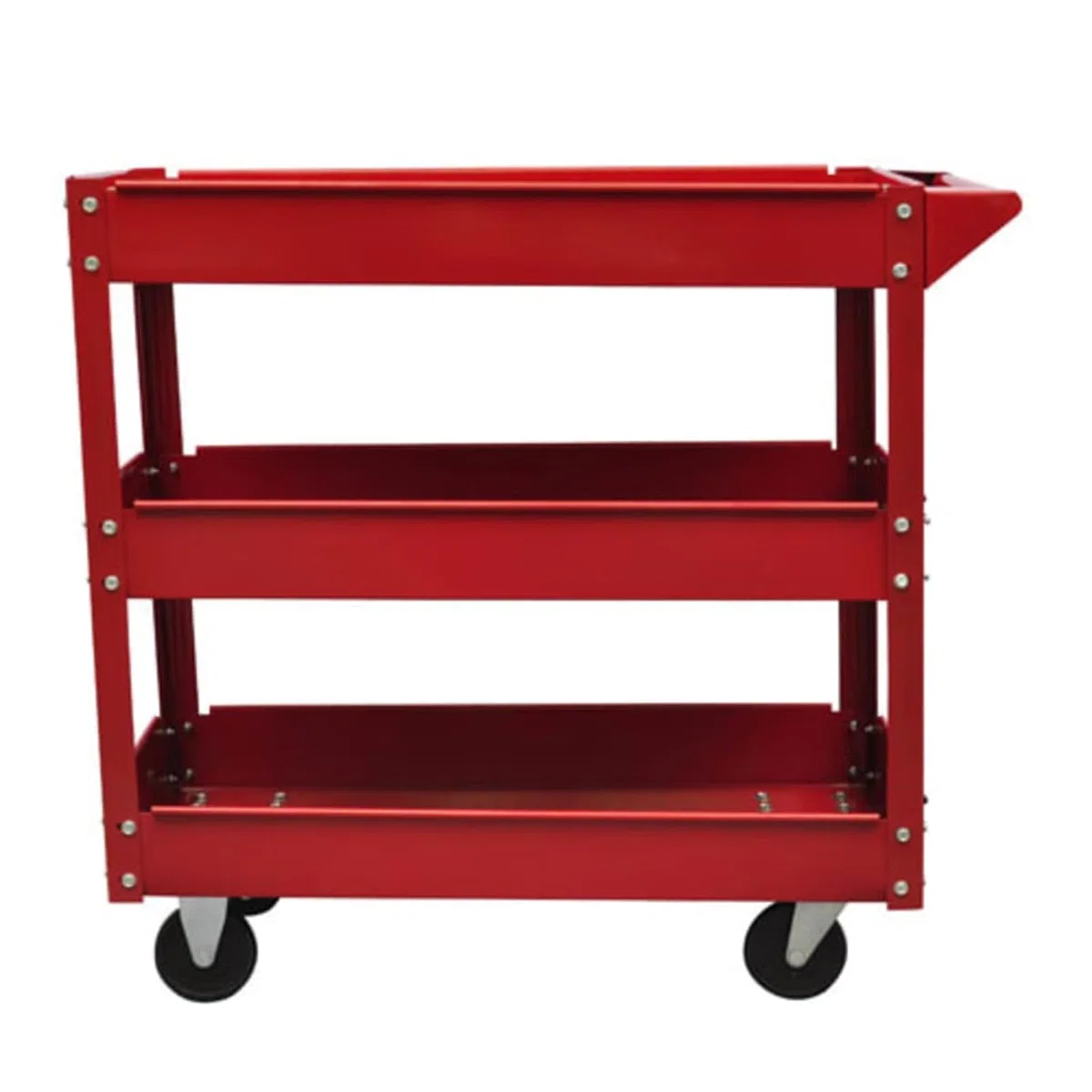 Carrello Portautensili da Officina con 3 Ripiani, Struttura in Acciaio Laccato, Carico Max 100 kg, Ruote Girevoli, Dimensioni 840x410x780 mm (2 Pezzi)