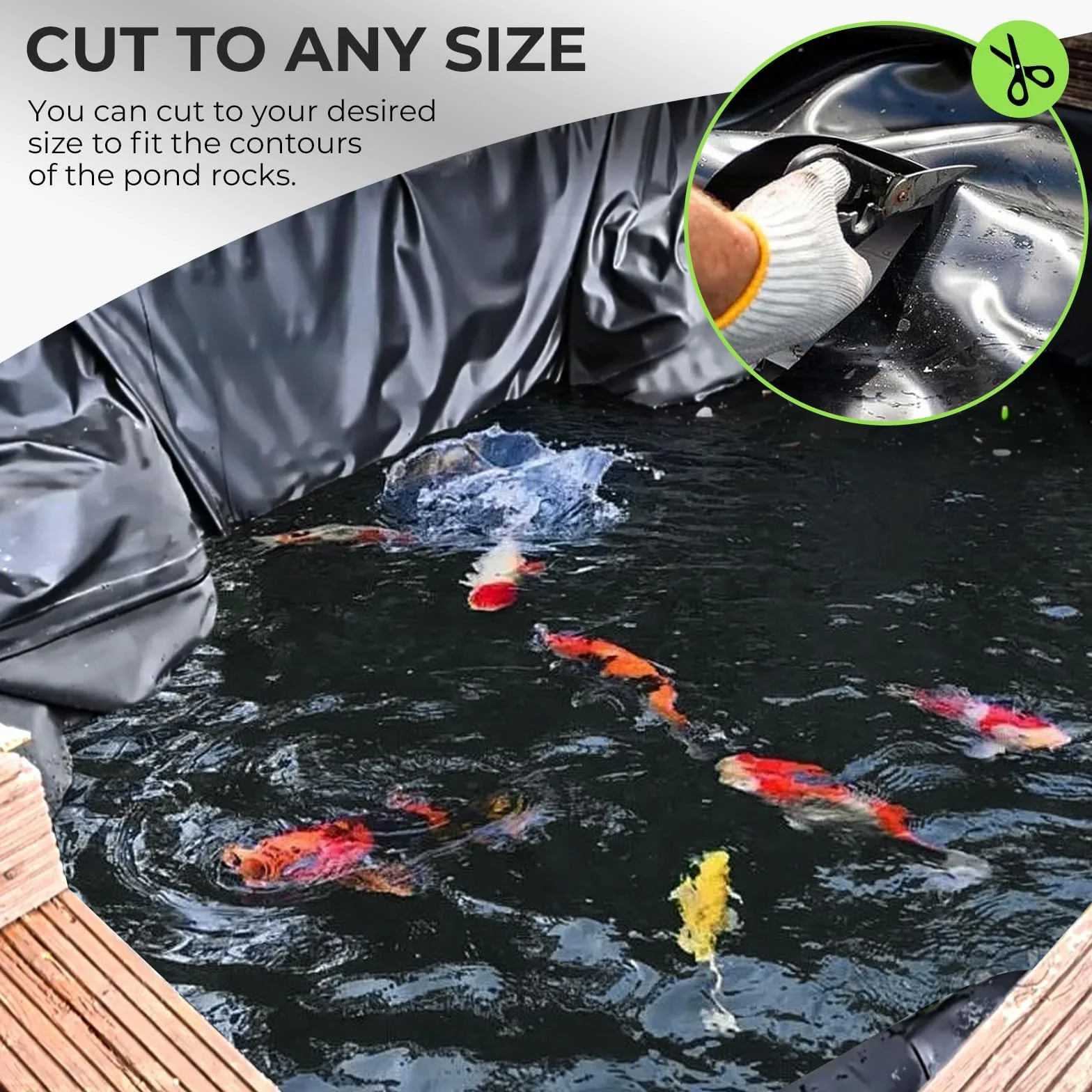 2x2m Telo Laghetto, 0.2mm Spessore Telo per Laghetto da Giardino, Fodera Laghetto per Fontana da Giardino Esterno, Cascata, Laghetto per Tartarughe