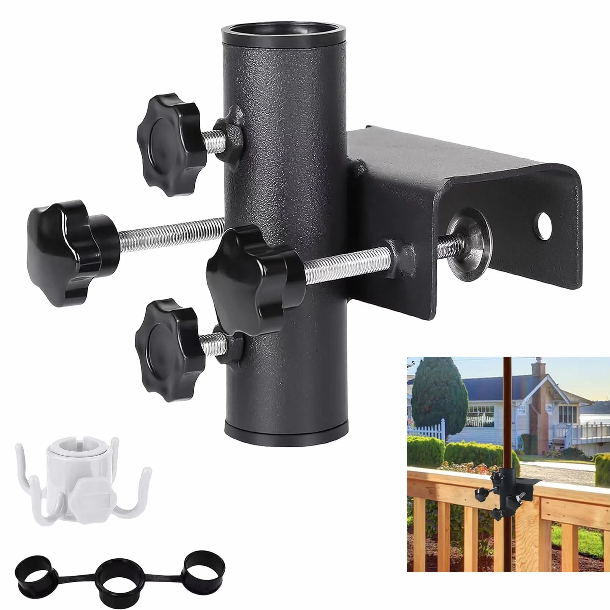 Supporto per Ombrellone da Balcone,Clip per Ombrelloni da Esterno,Morsetto da Giardino per Ombrelloni,Ombrellone da Ringhiera Balcone,supporto per ombrellone regolabile Utilizzabile per Terrazze