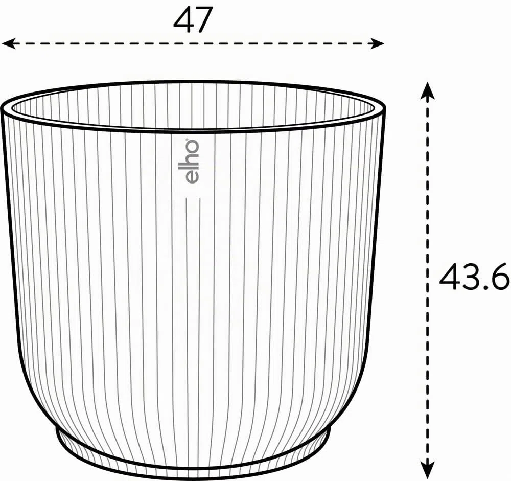 Elho vibes fold round 47cm vaso da fiori - Anthracite | Ø 47 x Alt. 43.6 cm | Adatto per interni | Plastica riciclata al 100%
