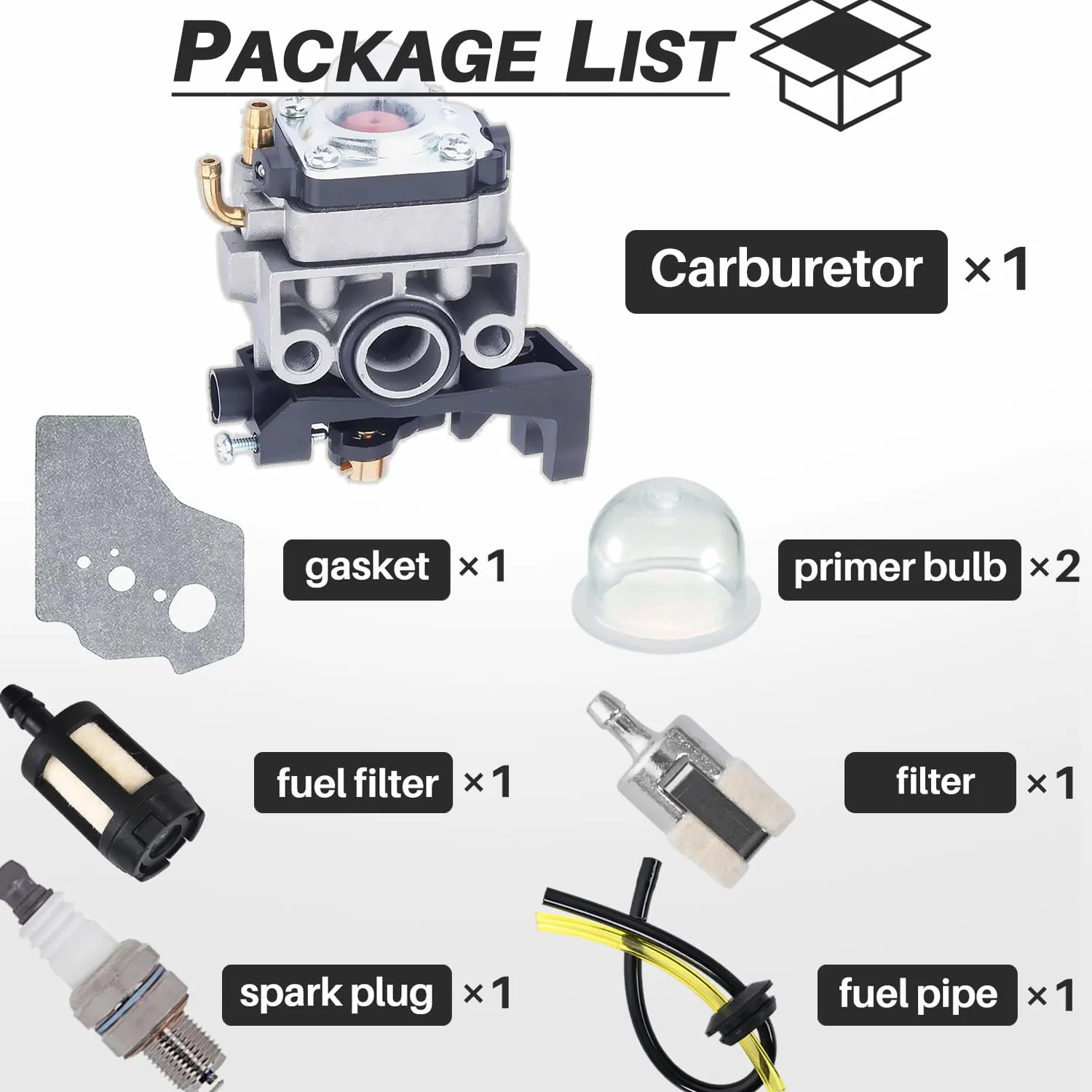 Kit Carburatore per Honda GX25 GX35 UMS425E UMK425E UMK435E HHB25 FG110, JRISBO Ricambi Motore a 4-Tempi Carburatore del Decespugliatore e Soffiatore con Candela Filtro Benzina