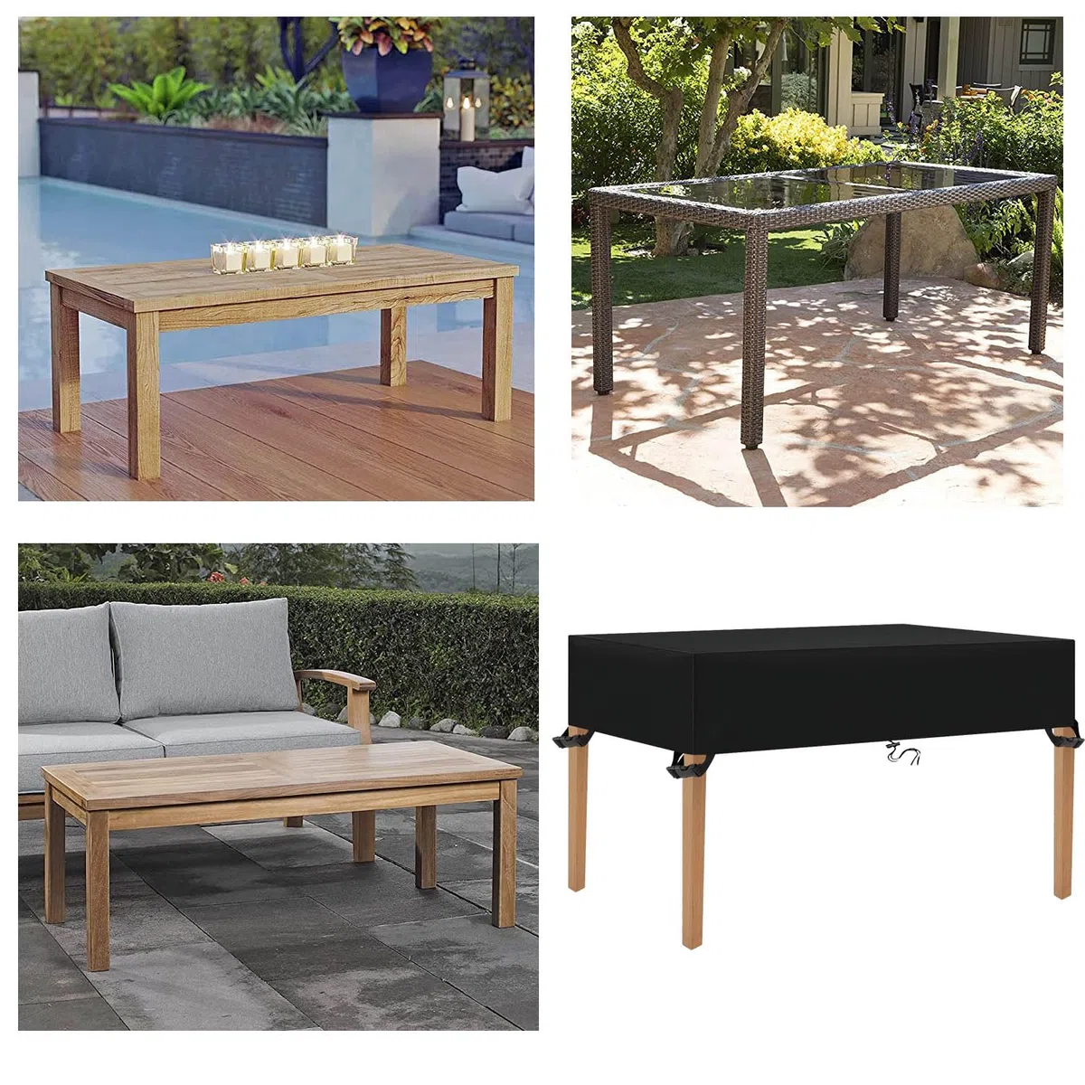 Flyace Copertura per Tavolo da Giardino per Tavolino Copritavolo da Esterno Impermeabile 600D Telo Copri Tavolo per Esterno Telo Copertura Tavolo Esterno Tessuto Oxford 110x110x25cm