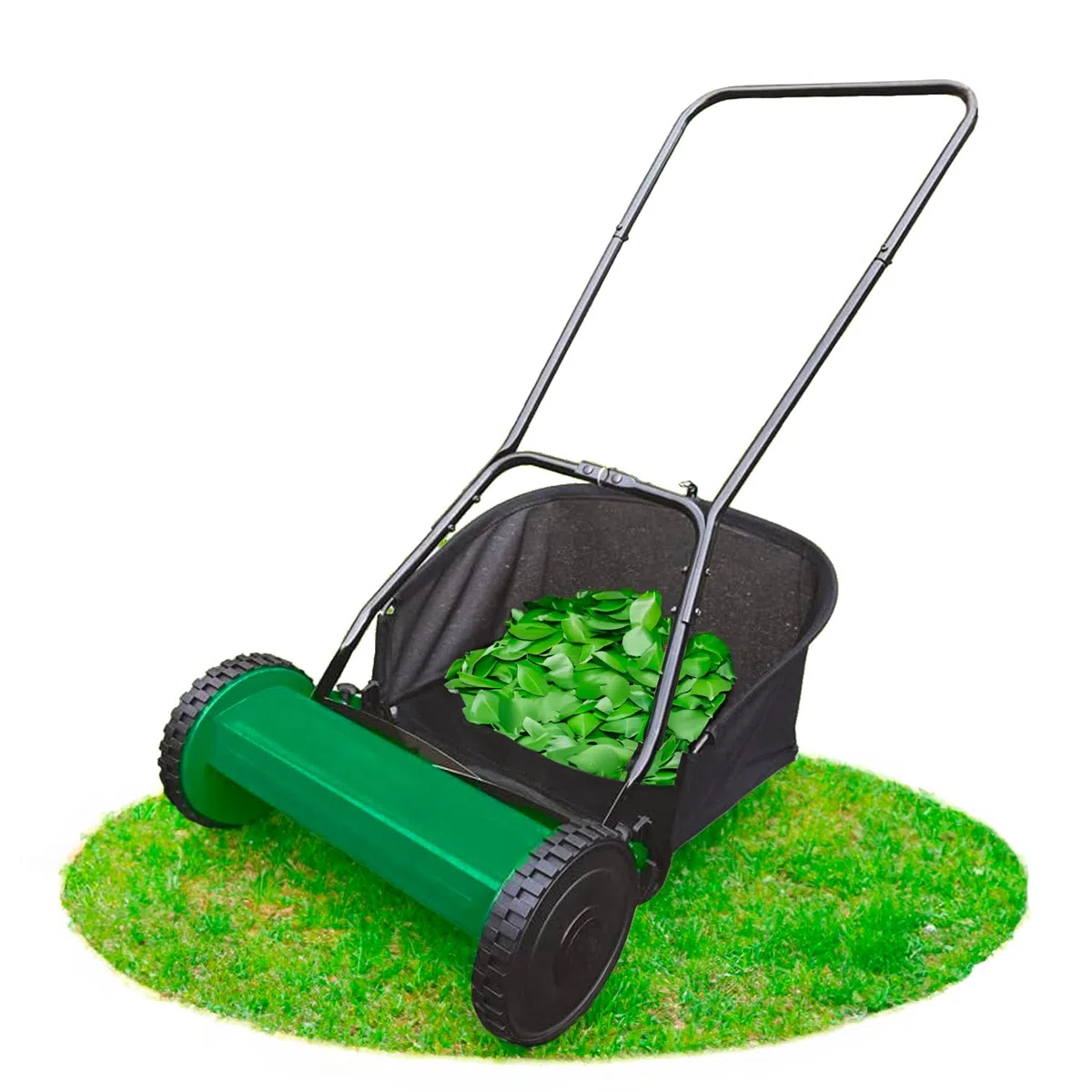 Avilia Tagliaerba Manuale Elicoidale Eco-Friendly 25L - Tosaerba a Spinta con Regolazione del Taglio 17/43mm, Sacco di Raccolta 35cm, Ideale per Giardini e Prati
