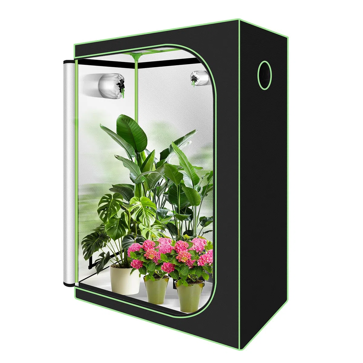 Grow Tent, tenda 600D Oxford Grow Grow, per interni ed esterni, 120 x 60 x 180 cm, per sistema di coltivazione idroponica in ambienti interni