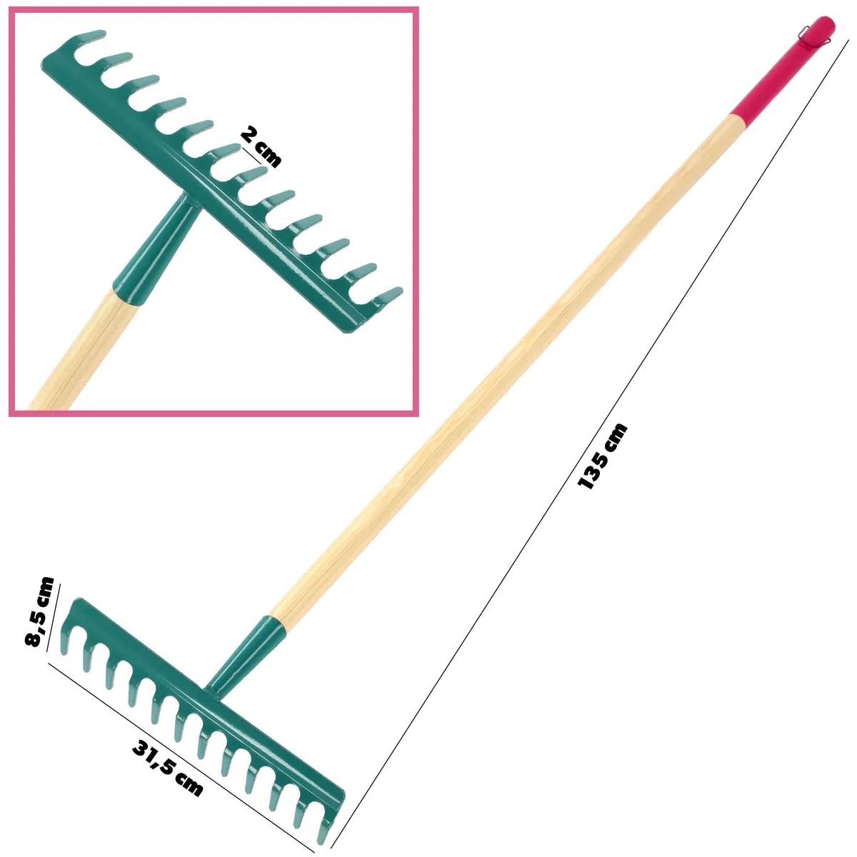 KADAX Set di 4 Set di Attrezzi da Giardinaggio, Include Vanga a Punta, Rastrello a Denti Diritti, Zappa Quadra e Guanti Protettivi, Accessori per Il Giardino