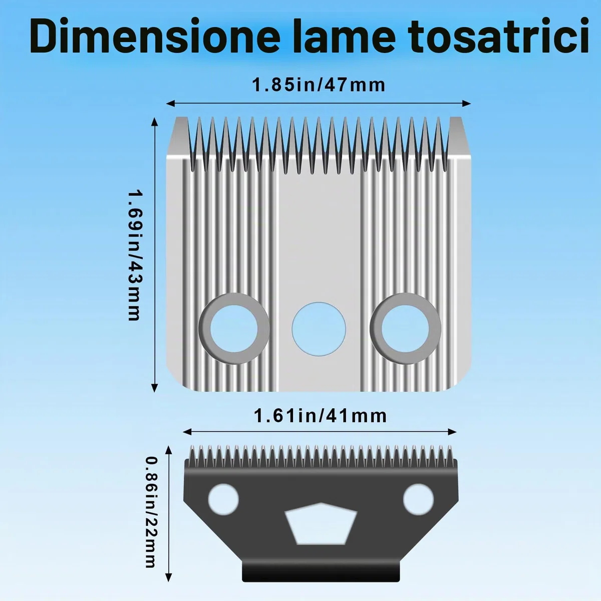 Star Blade - Lama di ricambio compatibile con il tosaerba Moser 1400, in acciaio inox, 0,7-3 mm, confezione da 2