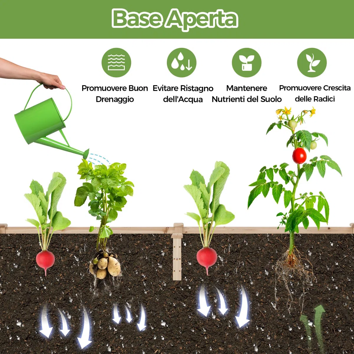 COSTWAY Fioriera da Esterno e Traliccio, Letto Rialzato in Legno per Fiori, Erbe, Verdure, Frutta e Viti Rampicanti, Aiuola Elevata da Giardino con Spalliera, 235CM x 63CM x 102CM (Naturale)