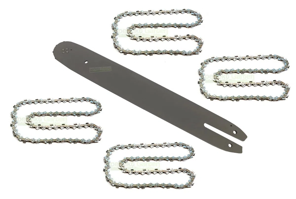 35 cm / 1,3 mm / 3/8" / 50 TG Barra guida + 4 catene compatibili con Stihl MS 171 MS 181 MS 211
