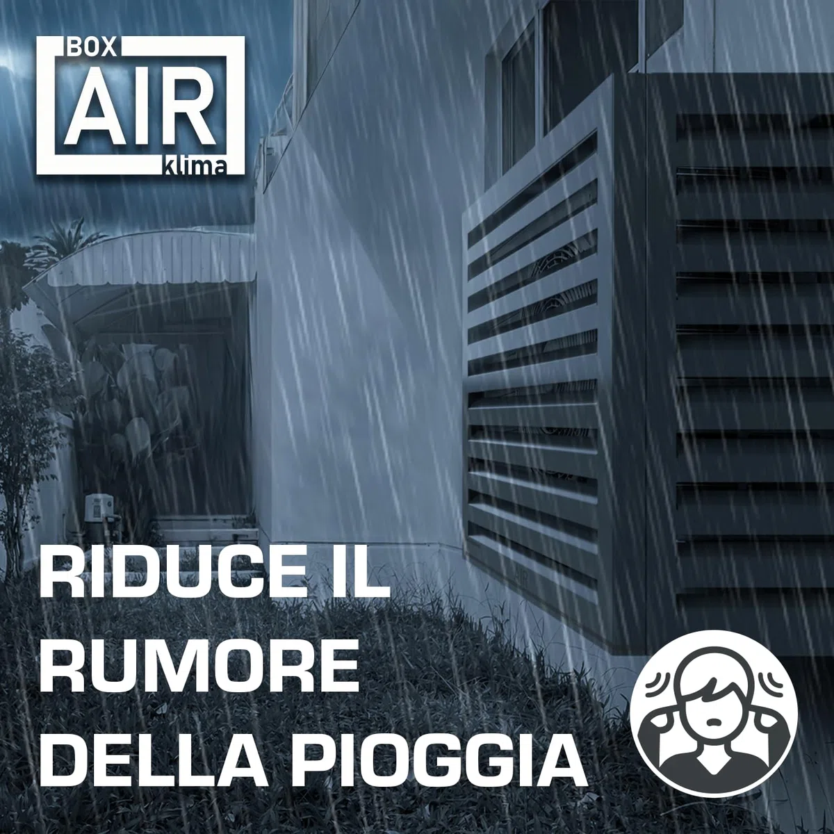 Box Air Klima Cover Clima Blade L Antracite – Copri Condizionatore Esterno in Alluminio Composito, Staffe INOX Regolabili, Installazione a Parete, Protezione Unità Esterna Grande