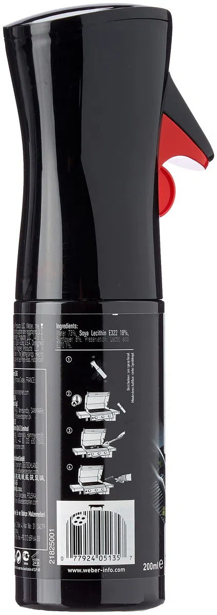 Weber 17685 Olio antiaderente per griglie & 17889 Spray Protettivo per ghisa, Nero
