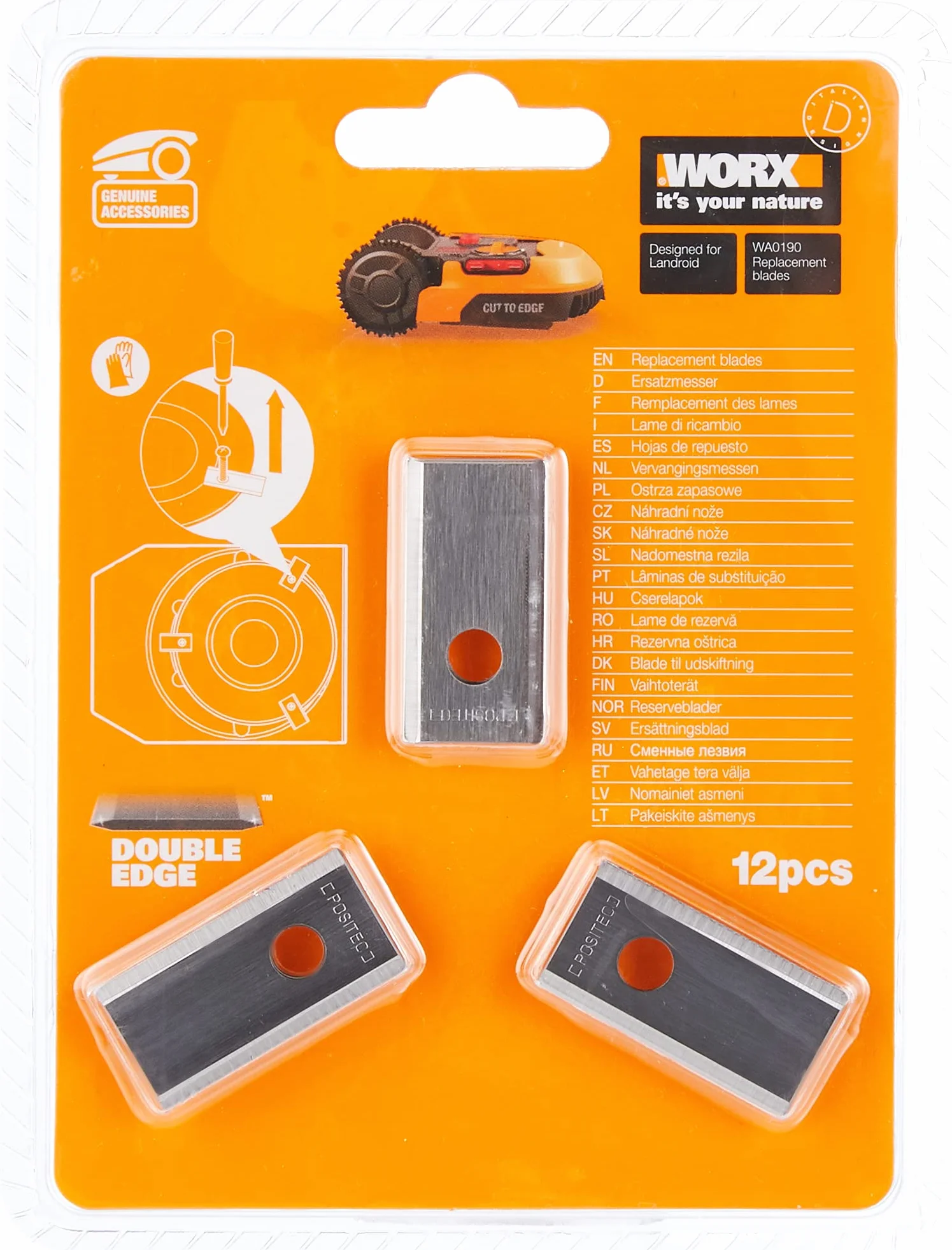 WORX WA0190 Lame di Ricambio per Robot Rasaerba Landroid