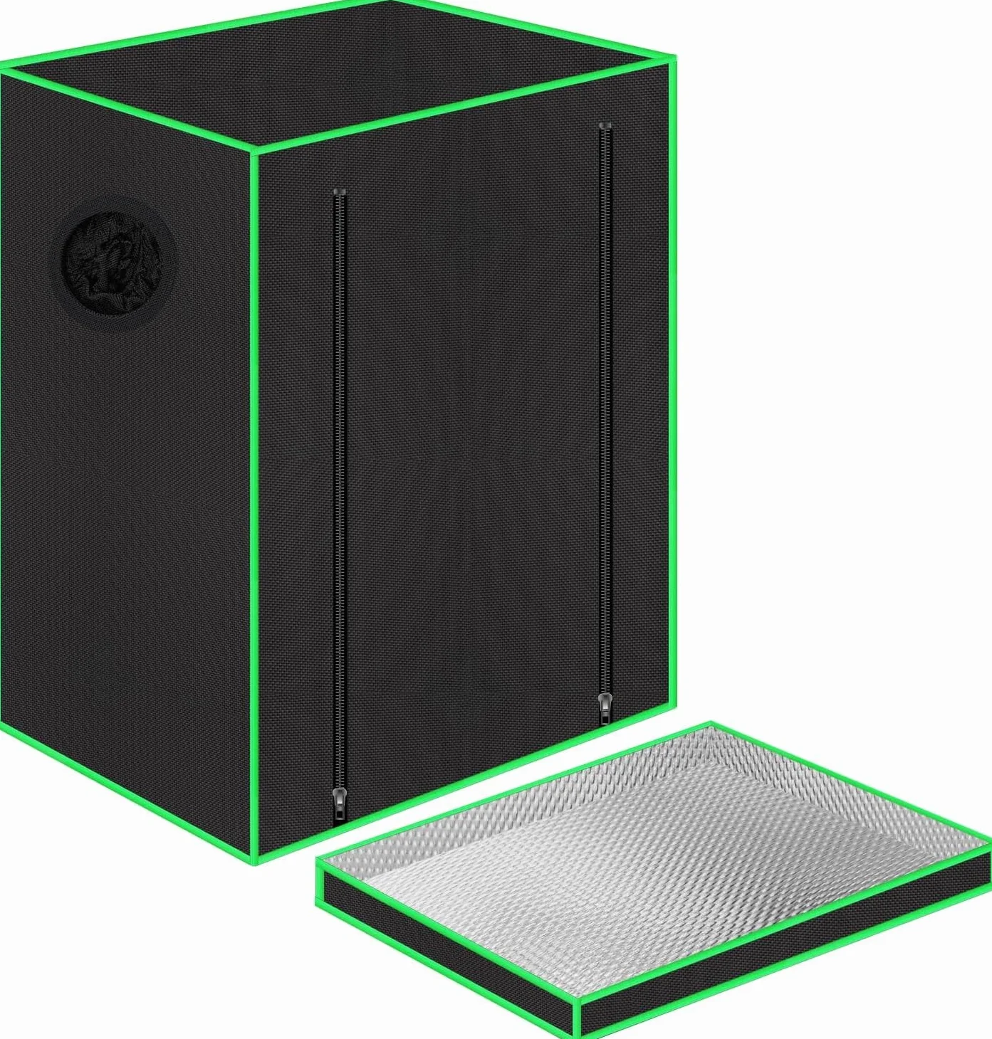 55 x 40 x 65 cm Grow Tent con finestra di osservazione, vasca, finestra di ventilazione e passacavo (nero, poliestere)