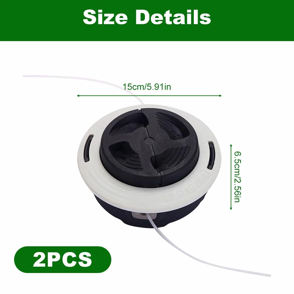 Mineup 2pcs Testina decespugliatore per Stihl AutoCut C26-2, Falciatura capo Sostituire Stihl AutoCut C26-2 Per Stihl FS55, FS56, FS70, FS80, FS85, FS87, FS89, FS90, FS91, FS94, FS111, FS120, FS131
