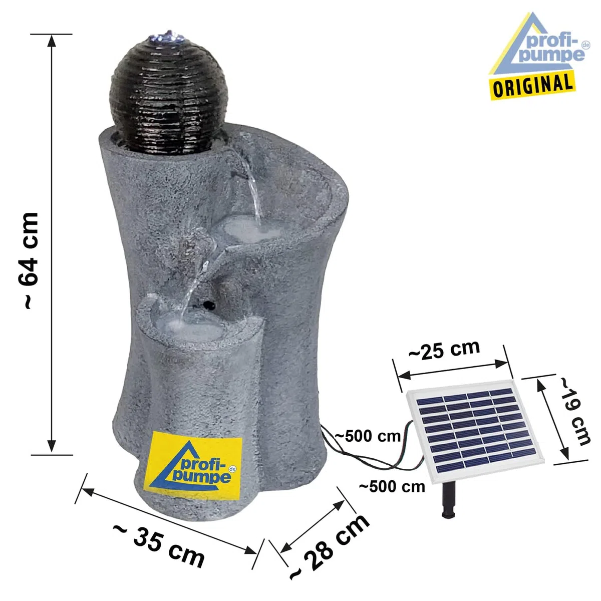 Fontana solare da giardino fontana decorativa fontana a spirale cascata con luce LED e batteria agli ioni di litio per giardino, laghetto da giardino, terrazza