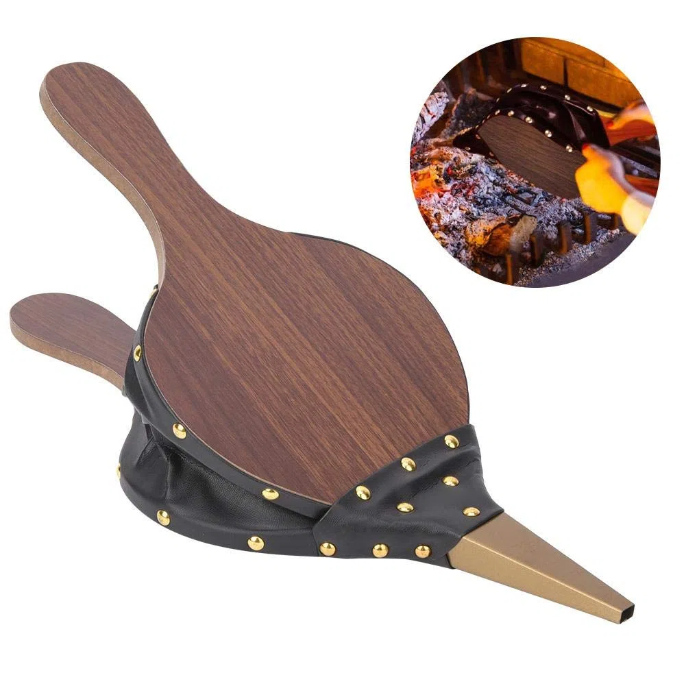 HEEPDD Mantice per Camino, soffietto in legno massello manuale Craft Fast Starter per barbecue Camino Camino Pit Wood Stufa da campeggio da esterno