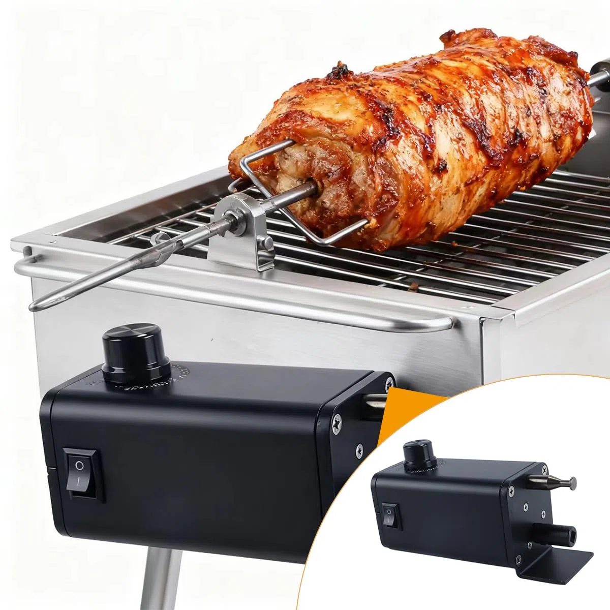 Motore Per Girarrosto Per Barbecue, Motore Per Girarrosto Elettrico Portatile Da 10 W 5 V-12 V Con Velocità Regolabile, Cavo USB, Per Picnic, Campeggio, Falò, Cucina