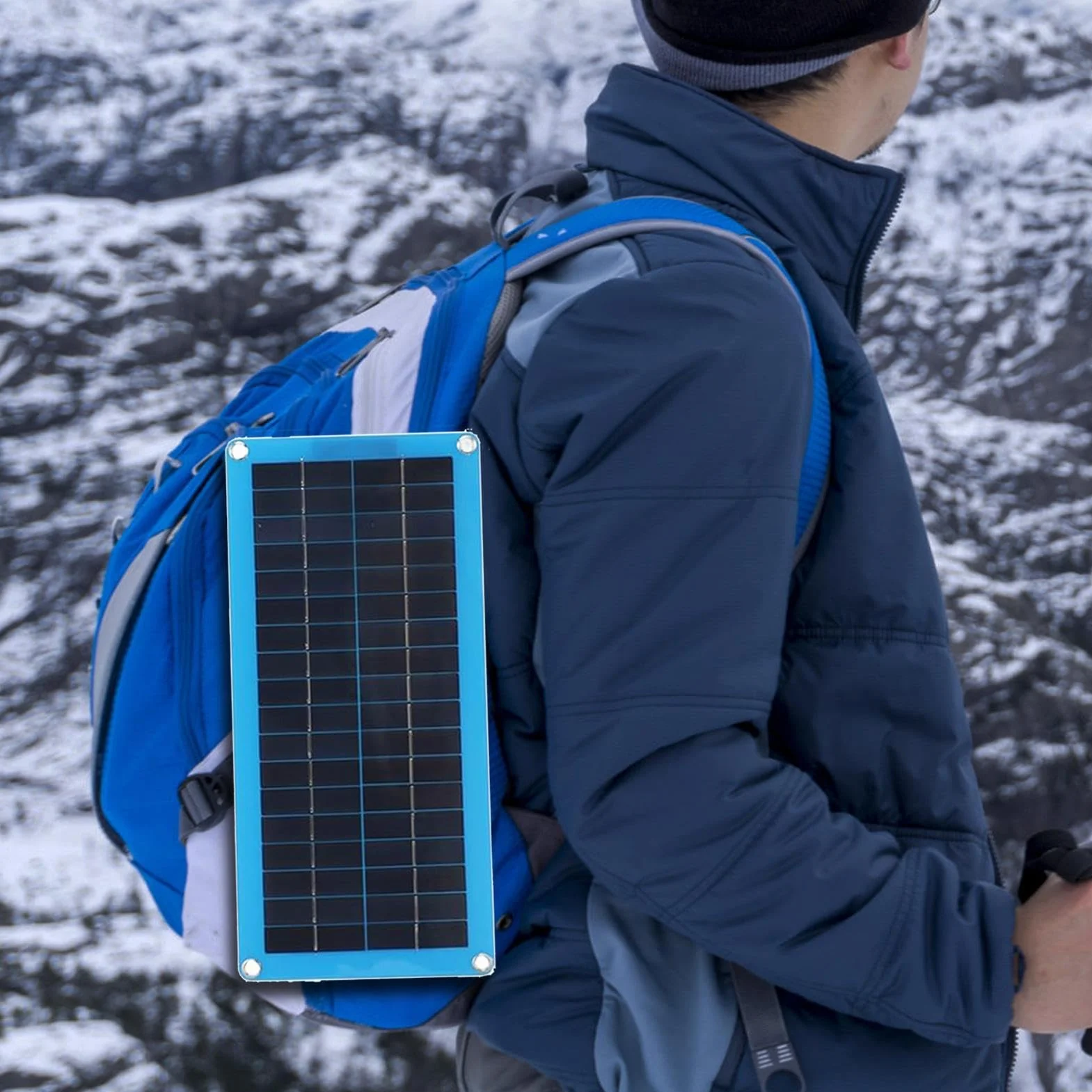 Riscaldatore a pannello solare singolo da 30 W, per serra, capannone, casa degli animali domestici, riscaldatore portatile con vano batteria e uscita USB, ideale per campeggio, camper, asciugatura e