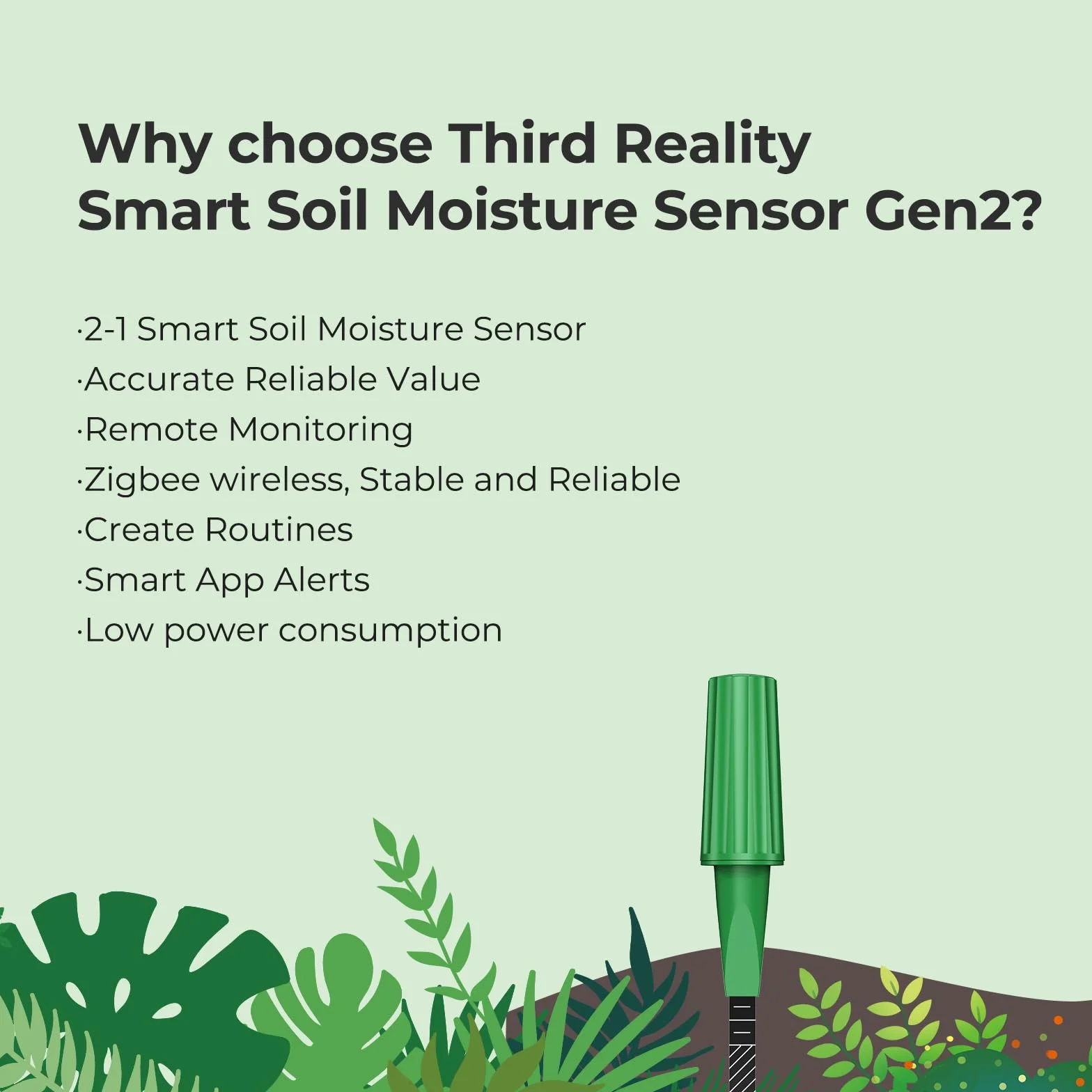 THIRDREALITY Sensore di umidità intelligente del suolo Gen2, confezione da 3, hub Zigbee necessario, stabilità del segnale migliorata, monitoraggio capacitivo dell'umidità, giardinaggio, compatibile
