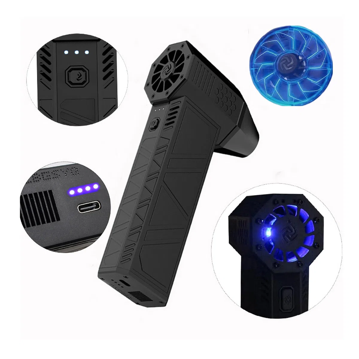 Soffiatore Per Barbecue Portatile Batteria Ricaricabile Da 3000 mAh | Alimentazione Senza Filo Soffiatore Portatile Ricaricabile per Attività all'Aperto come Campeggio e Barbecue