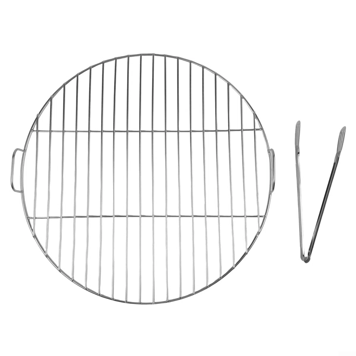 Griglia di cottura in acciaio inox con manico a rete rotonda adatta per Weber 7432 57 cm Kettle Grills BBQ Parte di ricambio per barbecue a carbone (53 cm)