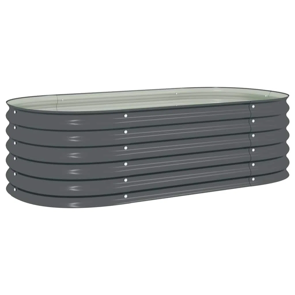 vidaXL Letto Rialzato da Giardino 160x80x44cm Acciaio Zincato Grigio Fioriera