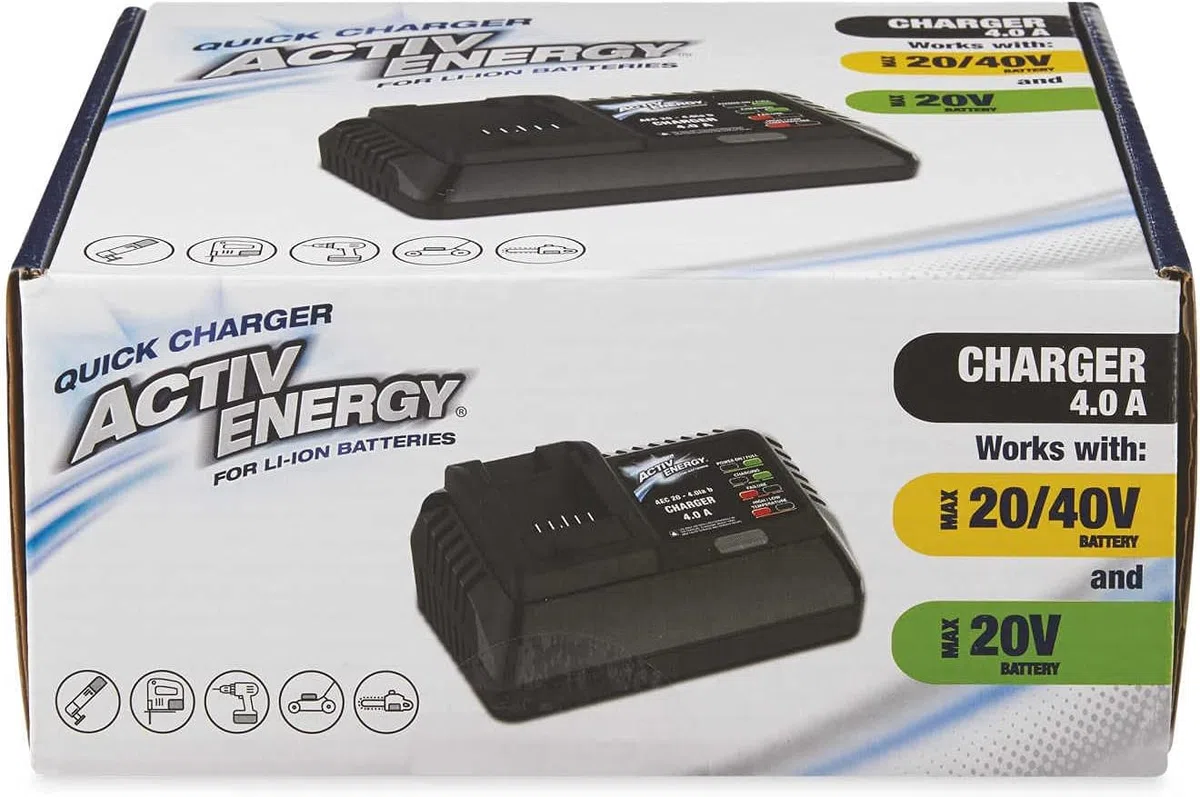 RB&G Active Energy - Caricatore universale per batteria per attrezzi da giardino per prodotti Aldi