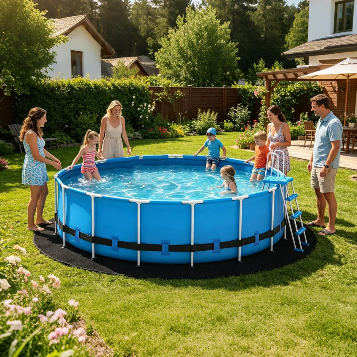Tappetino da terra per piscina Cuscinetto protettivo senza cuciture | Tappeto da piscina fuori terra Per esterno, nuoto, bambini, animali domestici, cemento, pavimenti , sottosuolo