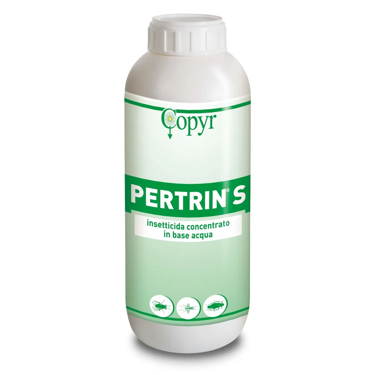 Copyr Pertrin S - Insetticida Antizanzare, Mosche, Scarafaggi, Blatte, Insetti Striscianti, Volanti - Repellente Zanzare Liquido, Uso Professionale e Domestico, Effetto Abbattente Snidante, Flacone 1L