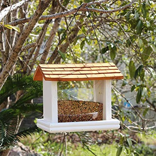 Mangiatoia per uccelli selvatici, decorazione da giardino per esterni, piccola casa per riposare uccelli, ideale per giardini e giardini