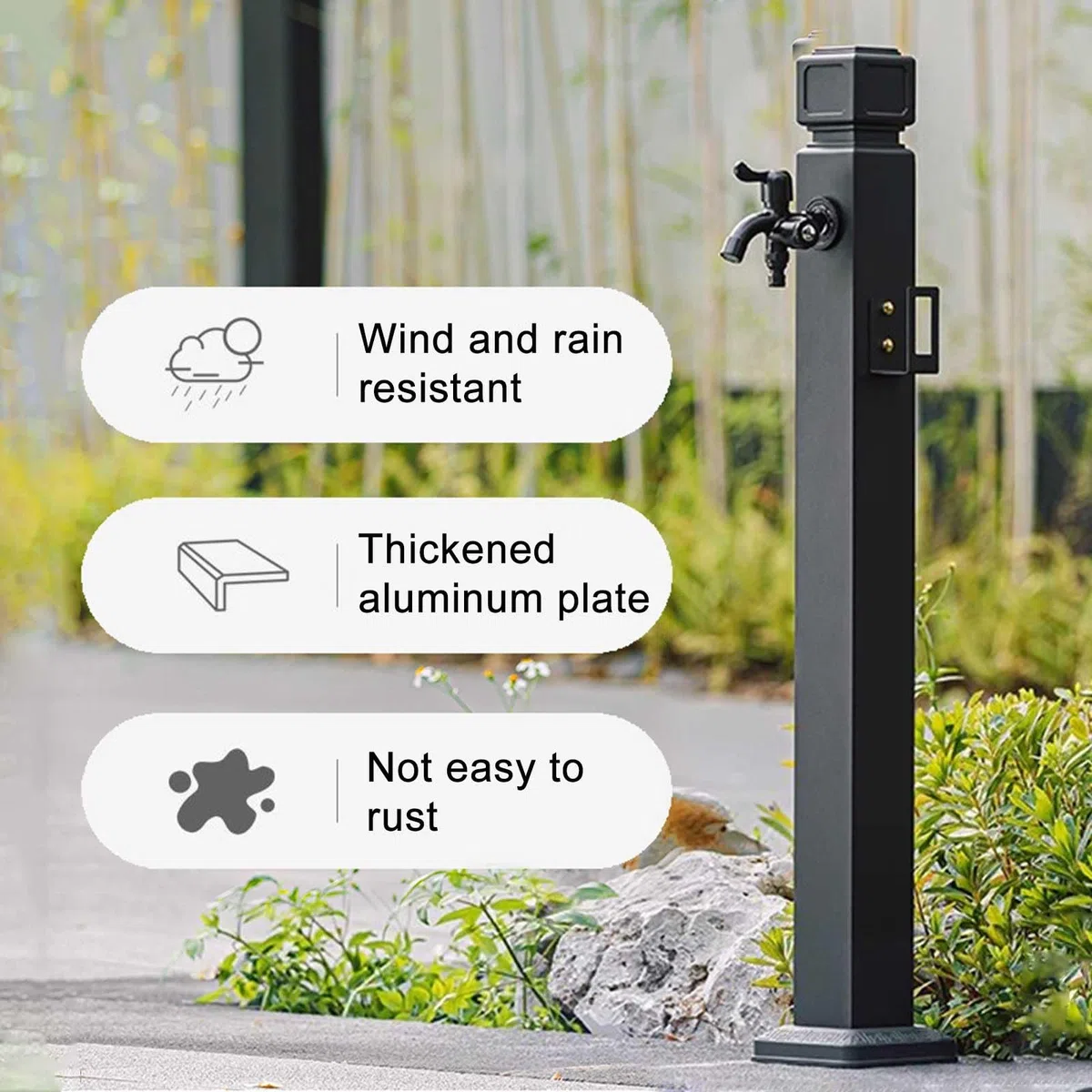 Colonna d'acqua da giardino, 61 cm, per irrigazione quadrata e fontana per pascoli agricoli, irrigazione efficiente per giardini e cortili