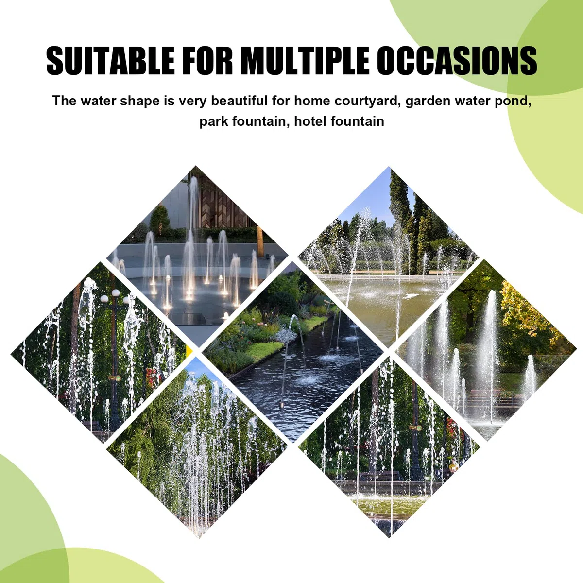 10 Pezzi 1/2 Pollici DN15 Getto Dritto Regolabile Ugelli di Spruzzo d'Acqua Ugelli per Piscina Decorazione del Paesaggio del Giardino Attrezzature