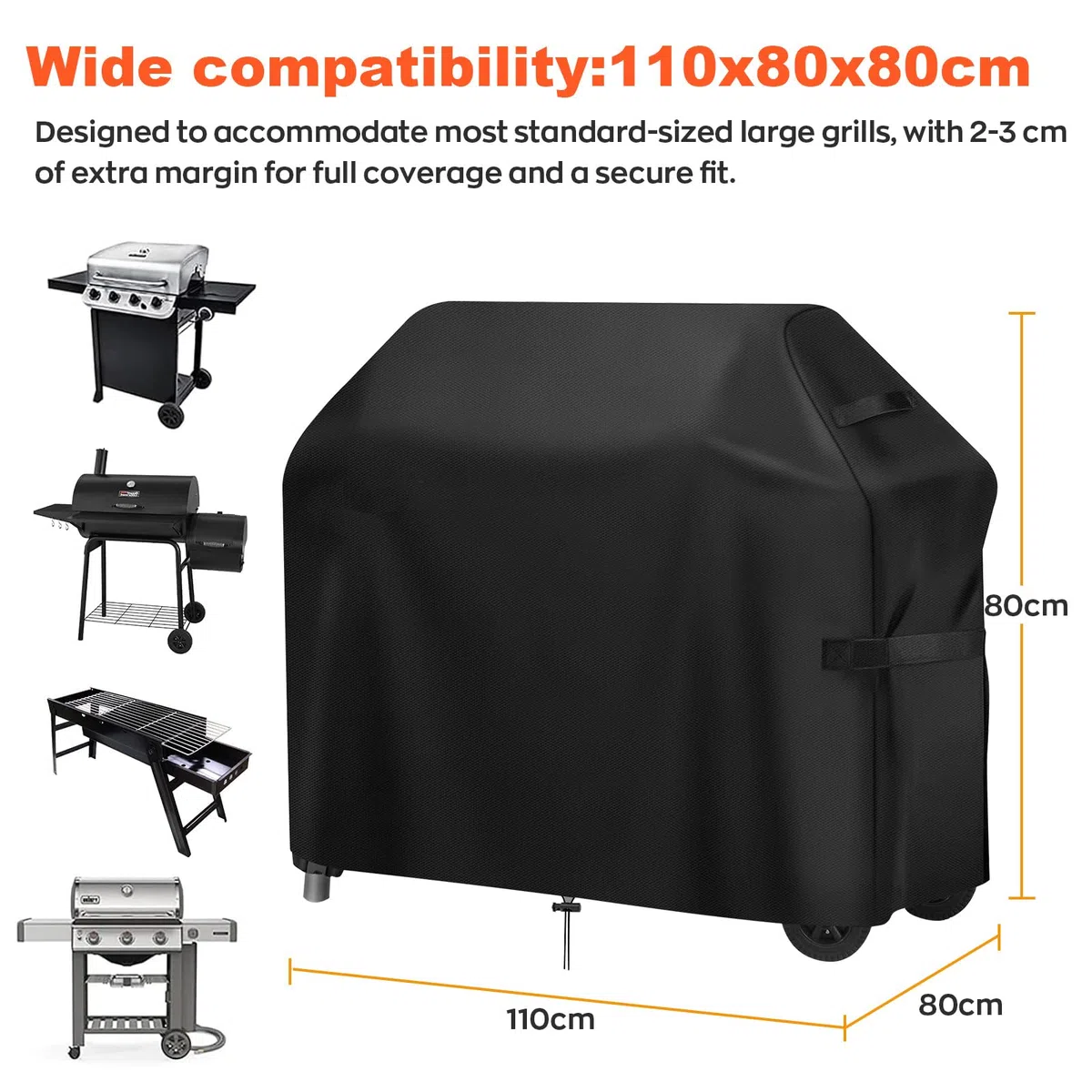 Copertura Barbecue da Esterno, 210D Oxford Copri BBQ, Anti Polvere Neve Pioggia Feci di Uccelli Sole Telo Impermeabile Esterno con Coulisse