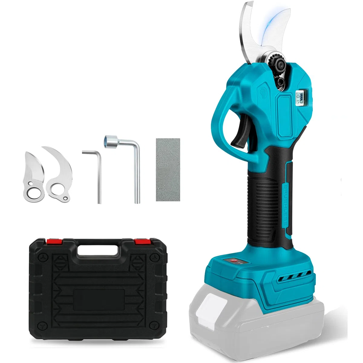 Forbici Potatura a batteria Elettriche compatibile con Makita 18 V (Nessuna batteria), 45 mm Diametro di apertura, Trincia Rami Cesoie Progressivo Elettriche portatile Motore brushless per alberi | 45 mm Secatore a batteria professionale per giardino con