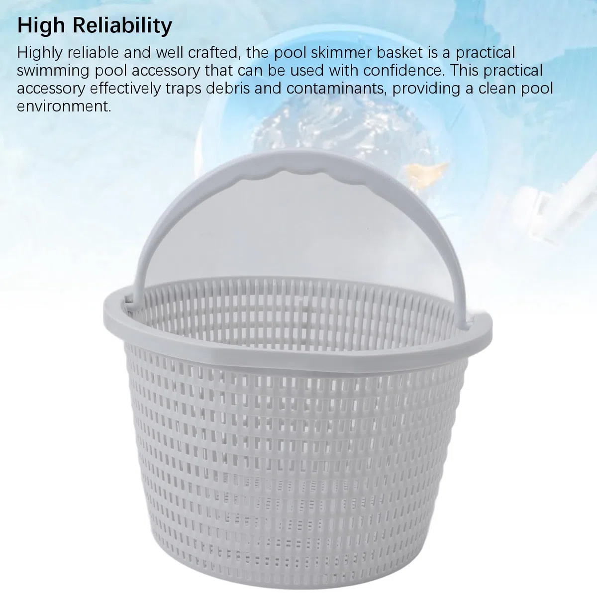 Mumusuki Cesto di Ricambio di Skimmer di Piscina Universale, 05280r0200 Cesto Filtro Grande in Plastica con Maniglia per Piscine, Spa