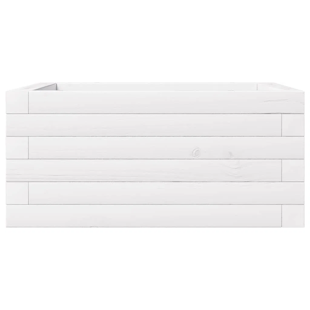 Generico Fioriera da Giardino Bianca 50x50x23 cm Legno Massello di Pino,Prato e Giardino,Giardinaggio,Vasi e fioriere-847184