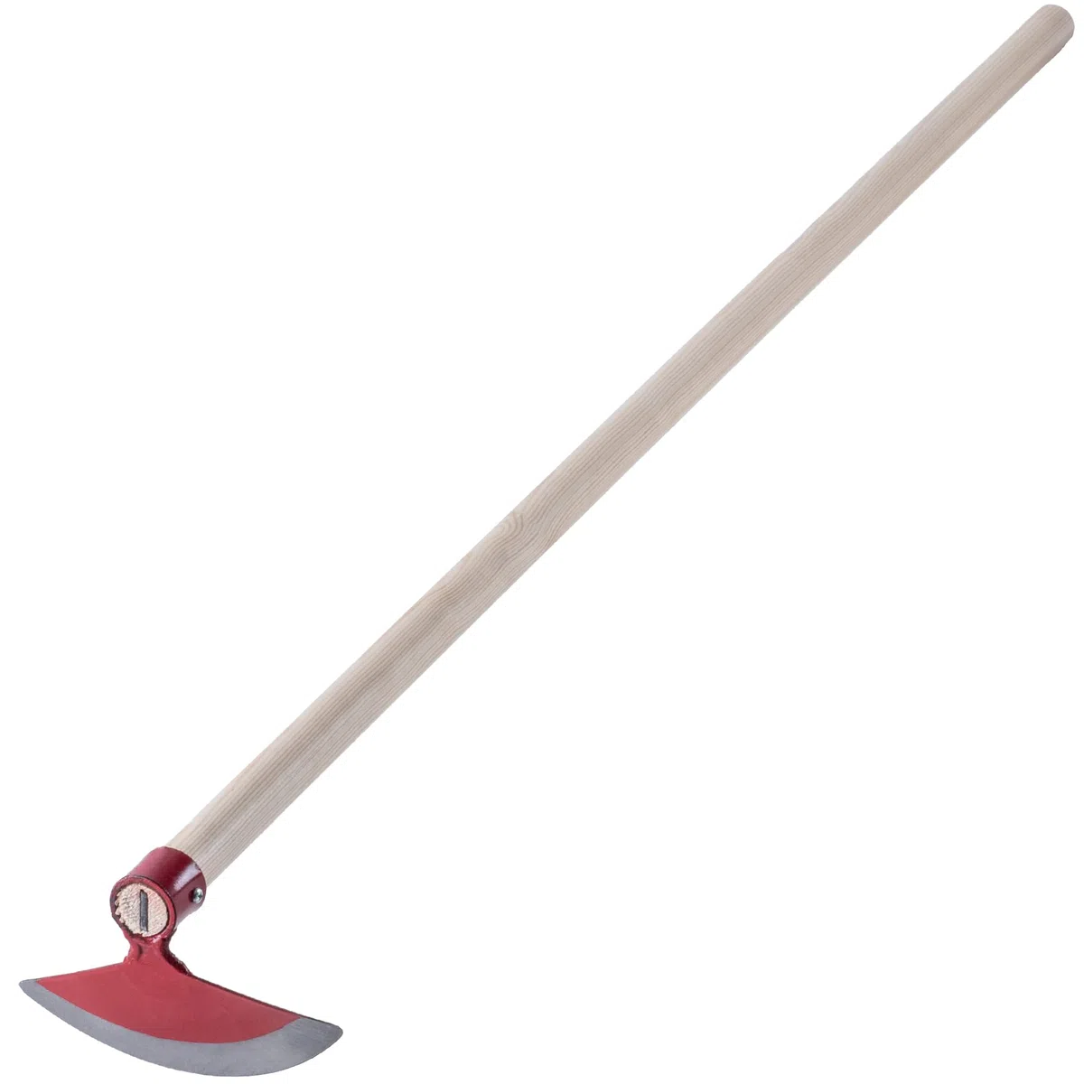 KADAX Hoe Testa di Metallo, Zappa da Giardino con Stelo in Legno, Zappa per Rimuovere Erba, Zappa di Erba, Accessori da Giardino per diserbo (semicircolare, Larghezza: 18 cm, Rosso)
