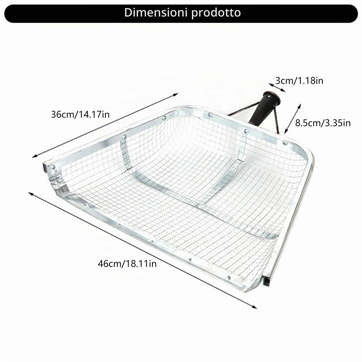 Robusta pala setaccio da fattoria con design ergonomico del manico setaccio per la raccolta semplifica la preparazione del terreno e la raccolta delle colture