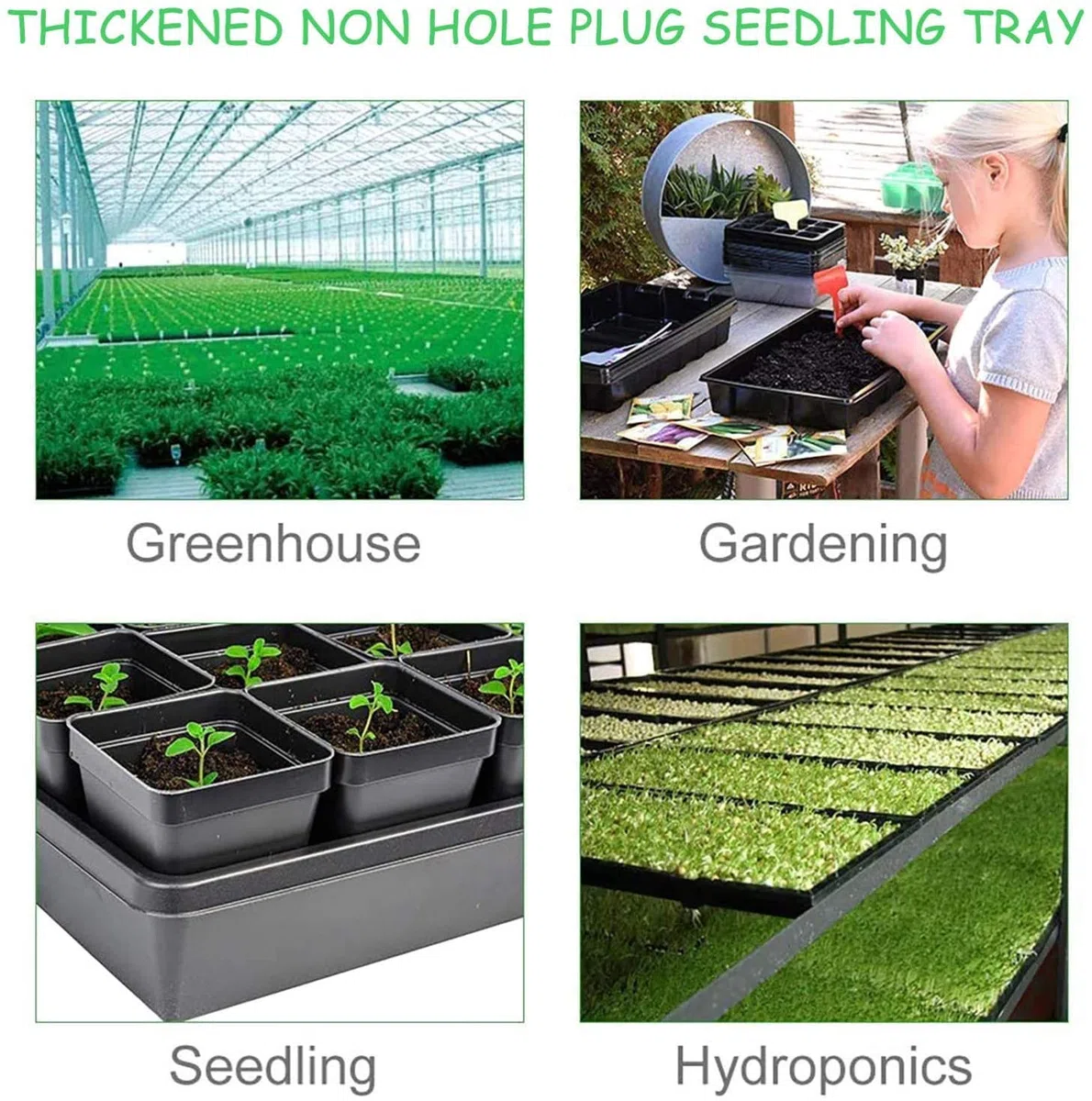 10 nero vassoi per coltivazione senza fori di scarico 54x28cm perfetti per piantine giardinaggio al coperto microverdi grano e altro terreno o idroponico