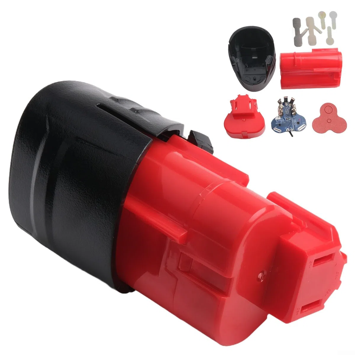 Custodia in plastica con circuito stampato di ricambio per batteria agli ioni di litio da 12 V 48-11-2411, compatibile con batterie Milwaukee M12 per utensili elettrici